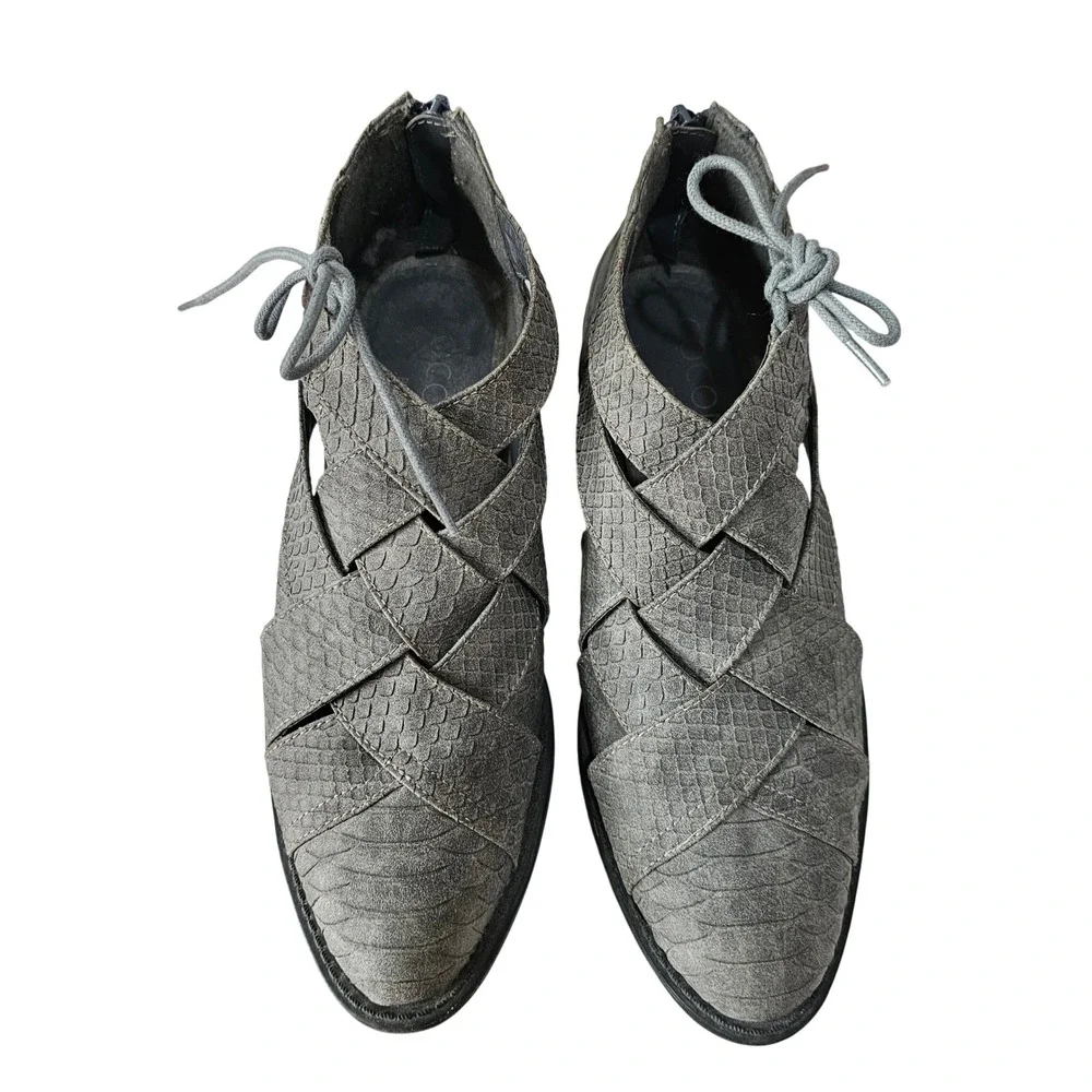 Coconuts by Matisse Lux Shootie Womens Shoes Size‎ 7.5 Gray Back Zip Side Ties